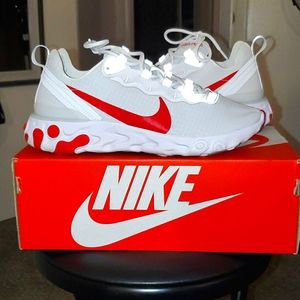 Nike react element university red/white size 9